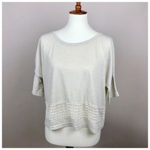 Unio Beige Crochet Crop Top
